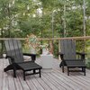 Flash Furniture Gray Adirondack Chairs with Ottoman-Cupholder, 2PK 2-LE-HMP-1044-110-GY-GG